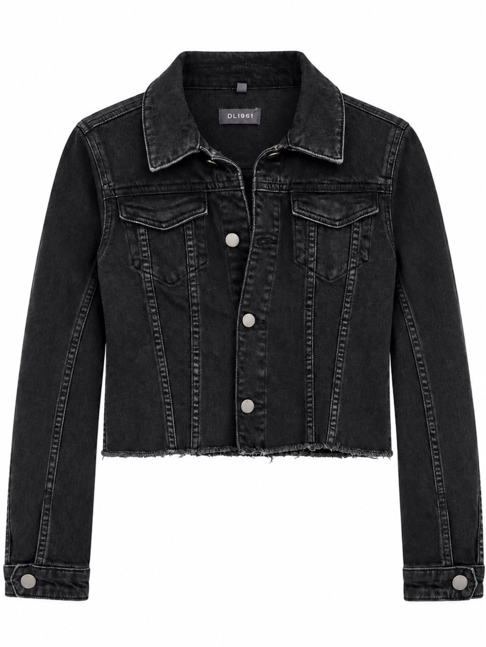 NWT DL1961 Black Cropped Denim Jacket (‼️Marked Large, Fits Like Small)